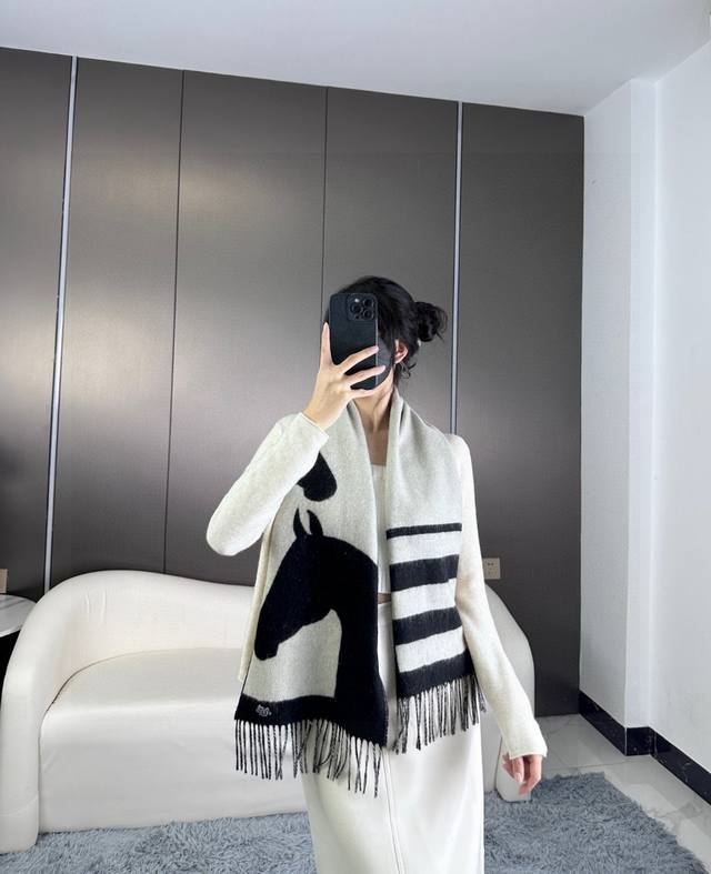 Year's Bestseller Now Available! Herm S. H. Compact Cashmere Scarf, 100% Cashmer