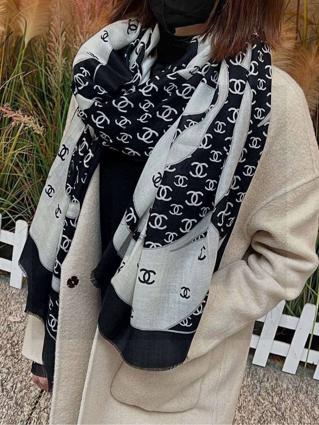 Cashmere New Arrival New Little Chanel Camellia Long Scarf ~ Super Flattering! E