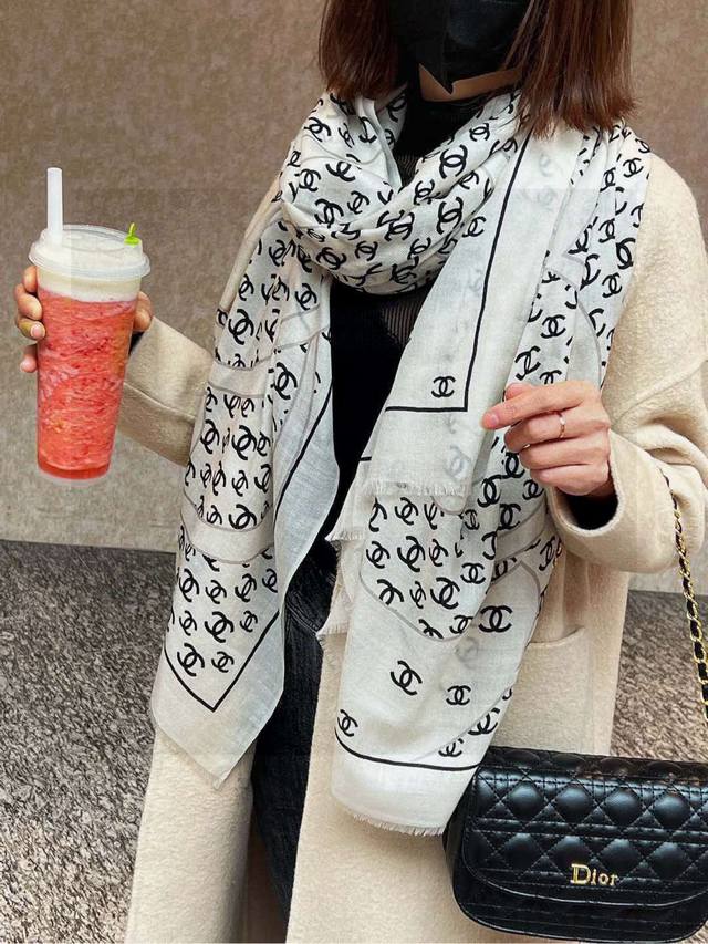 Cashmere New Arrival New Little Chanel Camellia Long Scarf ~ Super Flattering! E