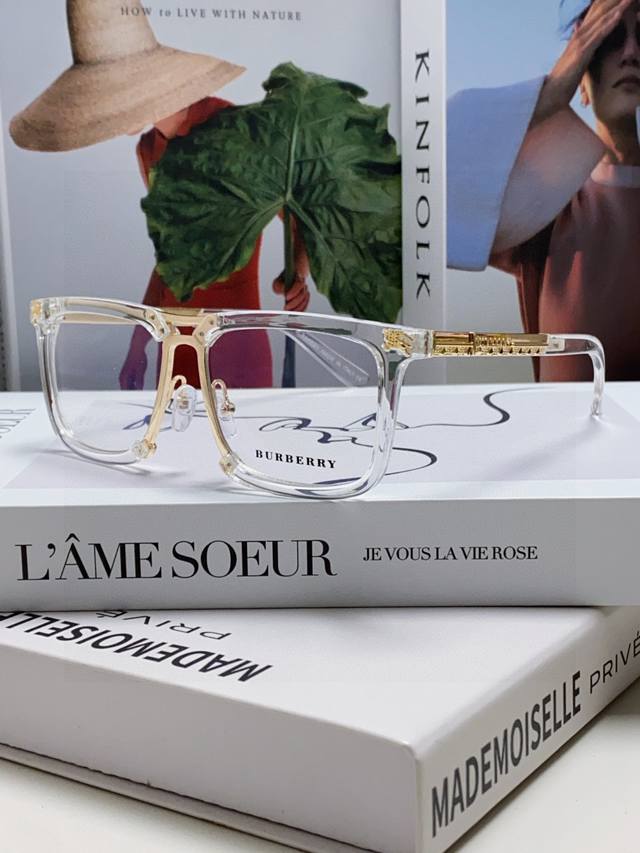 Burberry Full-Frame Metal Eyeglass Frames For Men And Women, Optical Frames