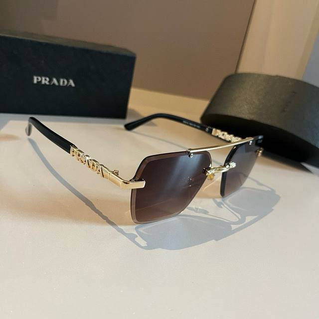 Prada Mastercrafted Polarized Sunglasses, High-End, Fashionable, Versatile Men's
