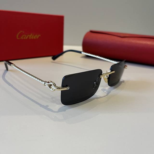 Cartier Precious Sunglasses Metal Frame Pc Temples, Frameless, Ultra-Lightweight