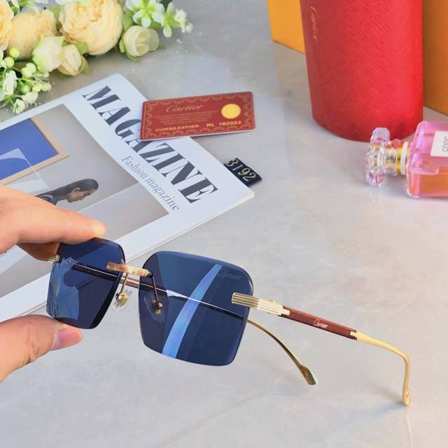 Cartie*2025 New-Style Edged Fashionable Frameless Sun Protection Sunglasses, Eur