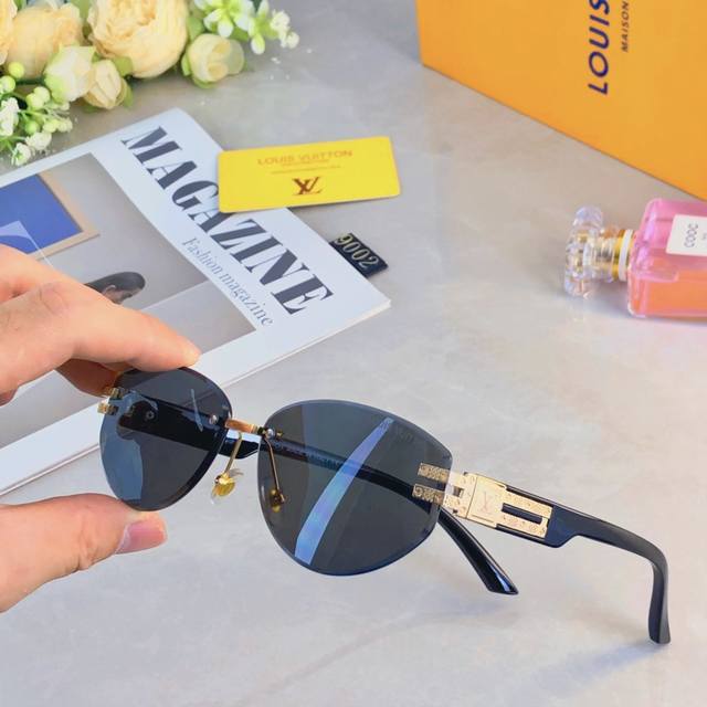 Louis Vuitto* Trendy Sunglasses For Instagram Street Style, Fashionable Uv Prote