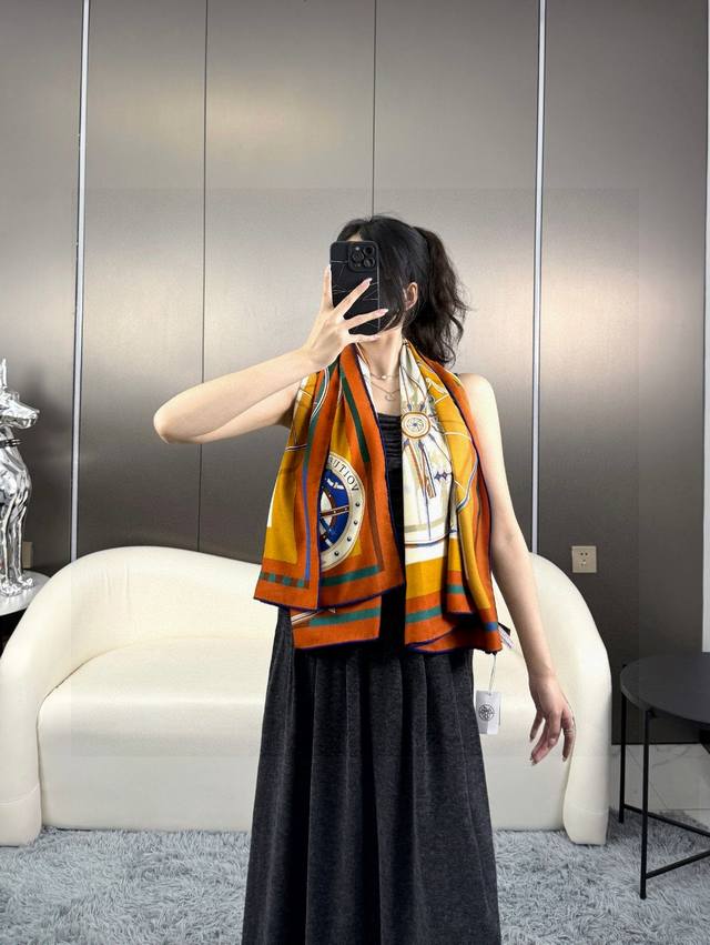 New Arrival 2025 Latest Herm S Double-Sided Same-Color Cashmere Square Scarf, To