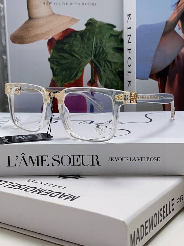 Restocked! Chrome Hearts 2025 New Arrival Retro Black Eyeglass Frame Men's Japan