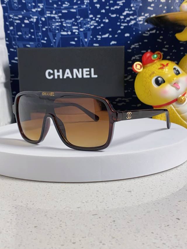Chanel 2025 New Arrival Small Chanel Sunglasses Panda Ski Goggles Black And Whit