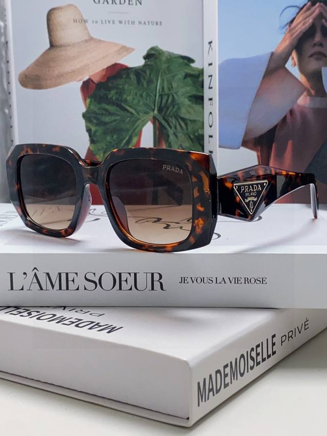 Prada 2025 New Arrival Retro Inverted Triangle Logo Sunglasses For Women With A