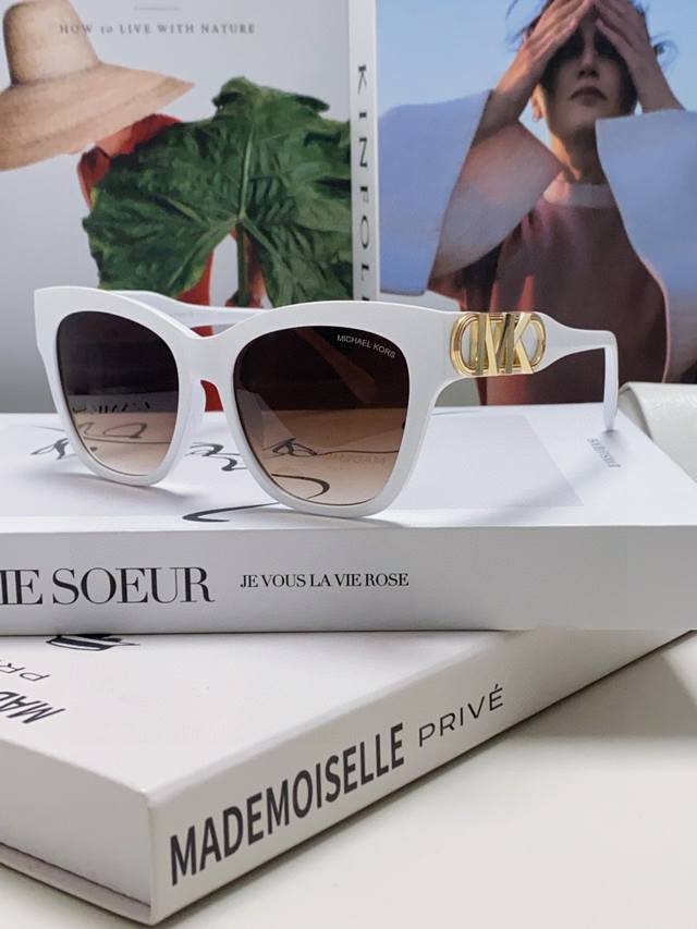 Mk Michael Kors Retro Logo Women's Sunglasses, Melange Style Large Frame Butterf