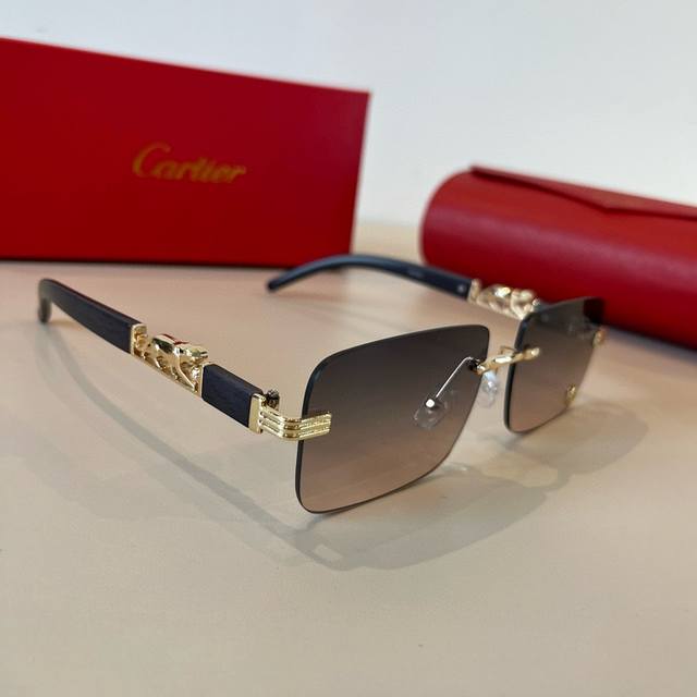 Cartier Precious Sunglasses, Metal Frame With Pc Temples, Frameless Design, Ultr