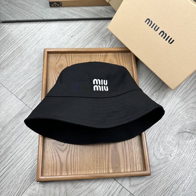 Special Price. Miumiu. 100% Cotton Embroidered Fisherman's Hat! Classic Style, T