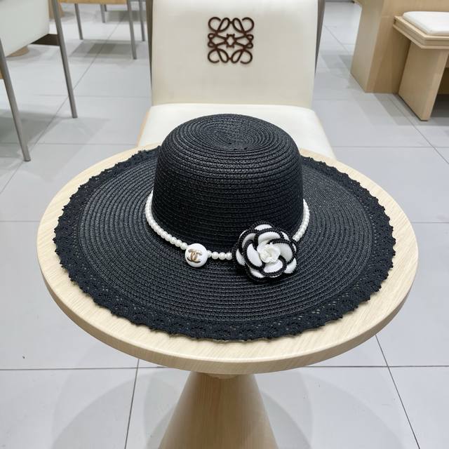 Chanel New Straw Hat, Lady-Like Style, Head Circumference 57Cm
