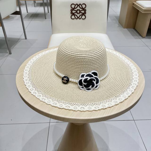 Chanel New Straw Hat, Lady-Like Style, Head Circumference 57Cm