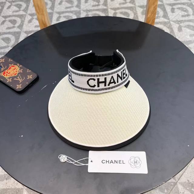 Chanel Sun Hat, Open-Top Straw Hat, Adjustable