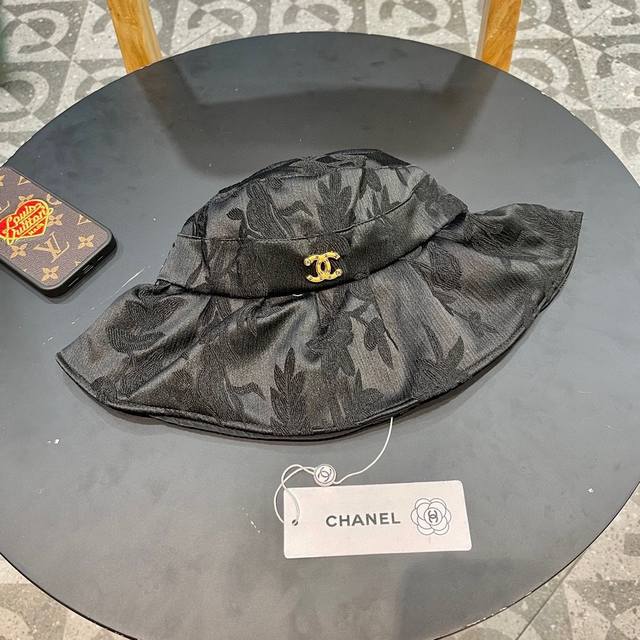 Chanel Chinese-Style Fabric Sun Hat, Bow-Tie Open-Top Fisherman's Hat, Simple An