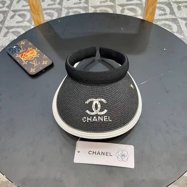Chanel-Style Women's Summer Straw Hat For Sun Protection, Beach Outings, Face Co