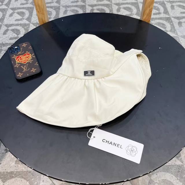 Chanel Chinese-Style Fabric Sun Hat, Bow-Tie Open-Top Fisherman's Hat, Simple An