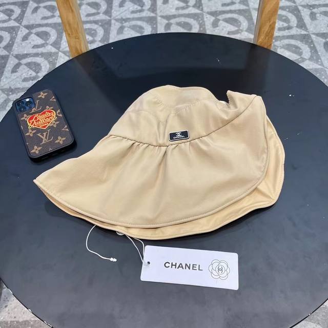 Chanel Chinese-Style Fabric Sun Hat, Bow-Tie Open-Top Fisherman's Hat, Simple An