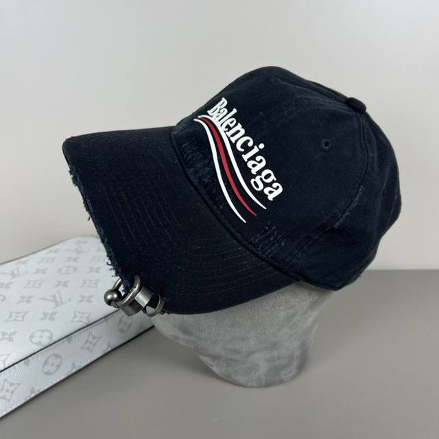 Balenciaga Paris New Embroidered Logo Baseball Cap, Cool Color Scheme, Different