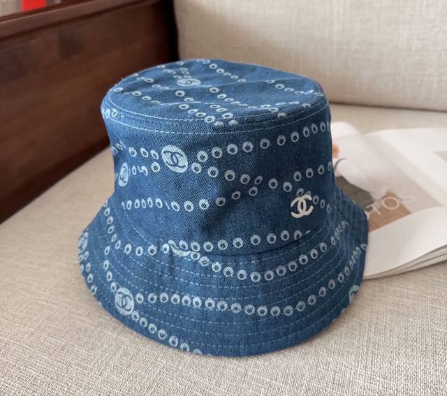 Chanel New Denim Blue Retro-Style Baseball Cap, Perfect For Holidays And Travel.