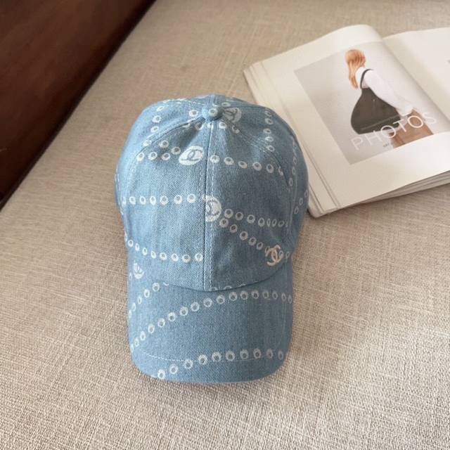 Chanel New Denim Blue Vintage-Style Baseball Cap. Take It Out For Holidays And T