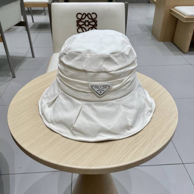 Prada New Sun-Protective Fisherman's Hat, Uv-Protective Fabric Hat, Foldable, He