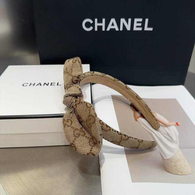 With Packaging Box Gucci Gg Bow Hairband, Classic Letter Design, Fashionable And