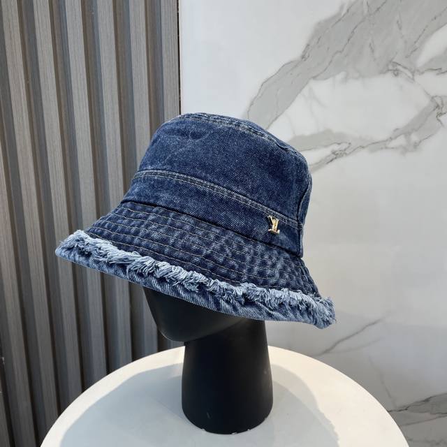 Louivuittonlv Louis Vuitton New Washed Denim Fisherman's Hat, Simple And Elegant