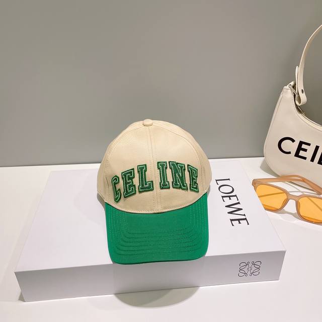 Celin* Celine Ss New Embroidered Logo Baseball Cap, Cap Shape Custom-Made. Diffe