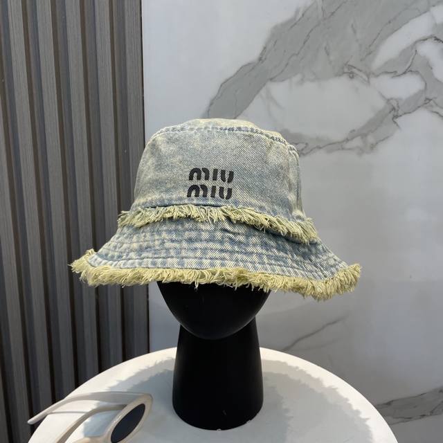 Comes With A Dust Bag. Miu Miu 2025 New Washable Soft Denim Unisex Fisherman's H