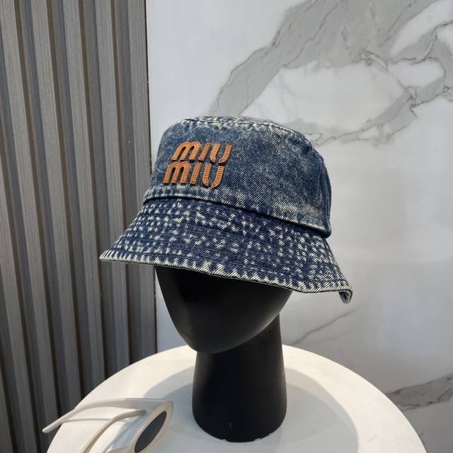 With Dust-Proof Bag Miu Miu 2025 New Washable Soft Denim Unisex Fisherman's Hat,