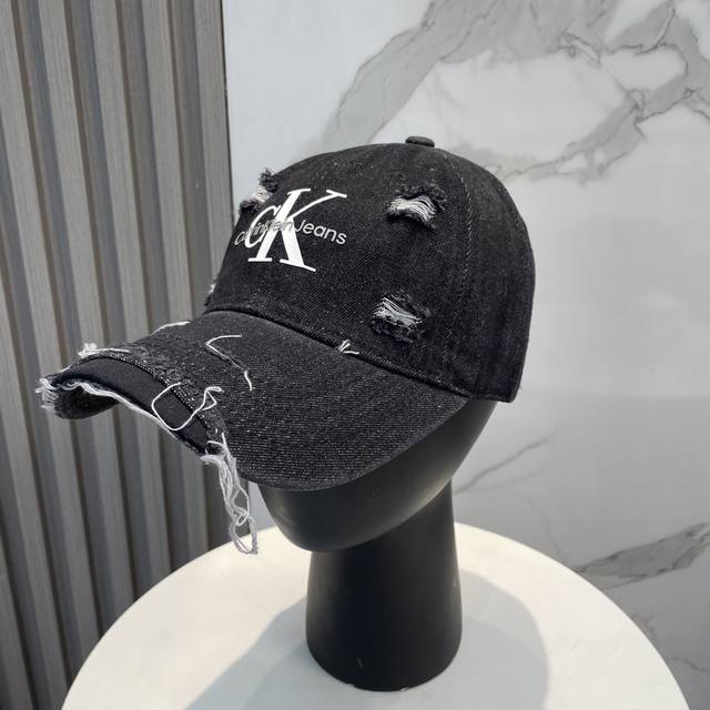 Ck New Arrival Washed Distressed Denim Baseball Cap - Newly Launched Washed Deni