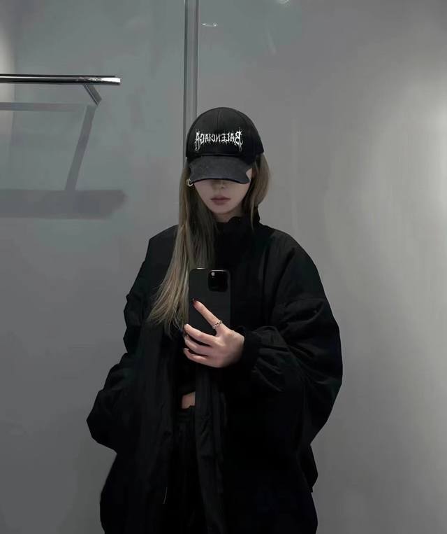 Balenciaga Paris New Arrival Embroidered Logo Baseball Cap, Cool Color Scheme, S