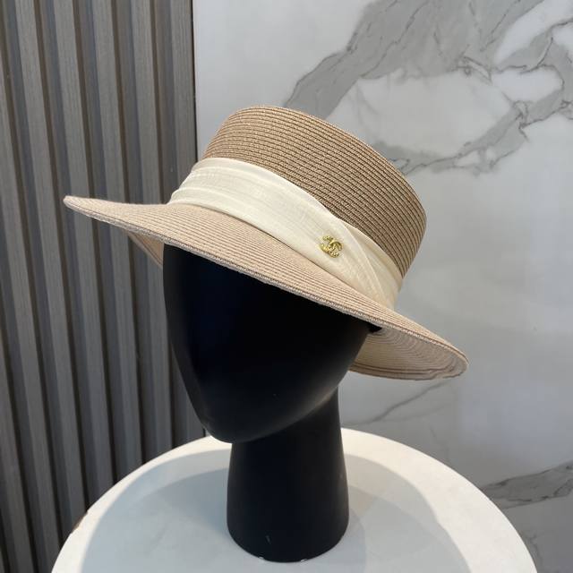 Chanel 2025 New Raffia Straw Hat, High-End Custom Design, Elegant Lady Style, At