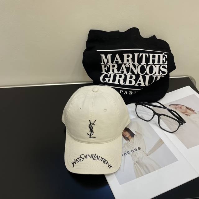 With Dust Bag Ysl Saint Laurent Early Spring New Simple Baseball Cap, New Arriva