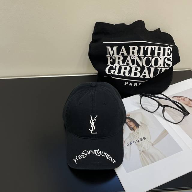 With Dust Bag Ysl Saint Laurent Early Spring New Minimalist Baseball Cap, New Ar