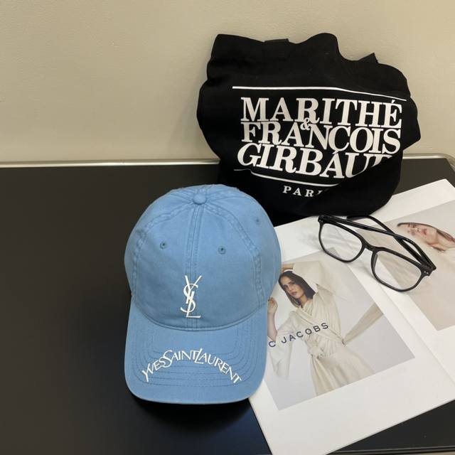 With Dust Bag Ysl Saint Laurent Early Spring New Simple Baseball Cap, New Arriva