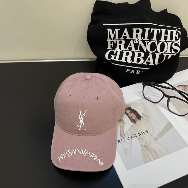 With Dust Bag Ysl Saint Laurent Early Spring New Simple Baseball Cap, New Arriva