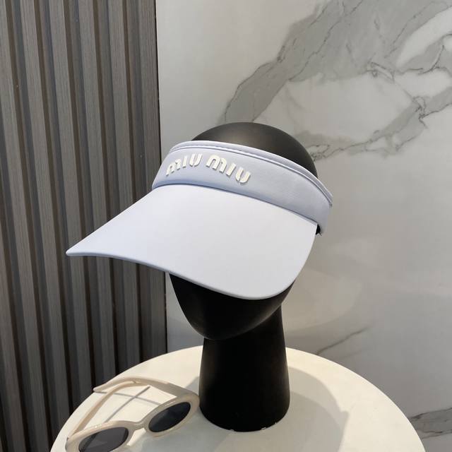 Miumiu Miu Miu Summer Ice Silk Open-Top Hat Open-Top Sun Hat Doesn't Interfere W