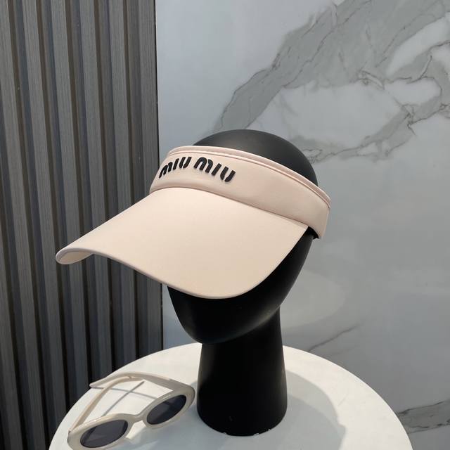 Miumiu Miu Miu Summer Ice Silk Open-Top Hat Open-Top Sun Hat Doesn't Interfere W
