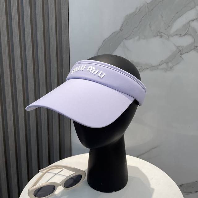 Miumiu Miu Miu Summer Ice Silk Open-Top Hat Open-Top Sun Hat Doesn't Interfere W