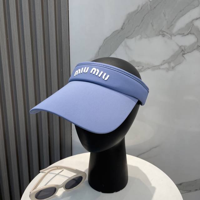 Miumiu Miu Miu Summer Ice Silk Open-Top Hat Open-Top Sun Hat Doesn't Interfere W