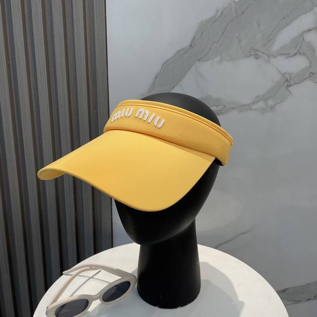 Miumiu Miu Miu Summer Ice Silk Open-Top Hat Open-Top Sun Hat Doesn't Interfere W