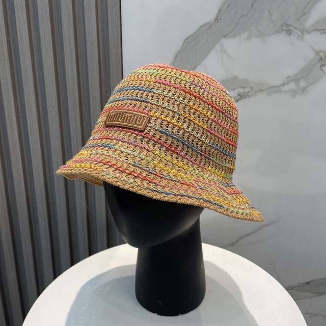 Miu Miu New Color Striped Knit Bucket Hat, High-Density Construction, A Super St