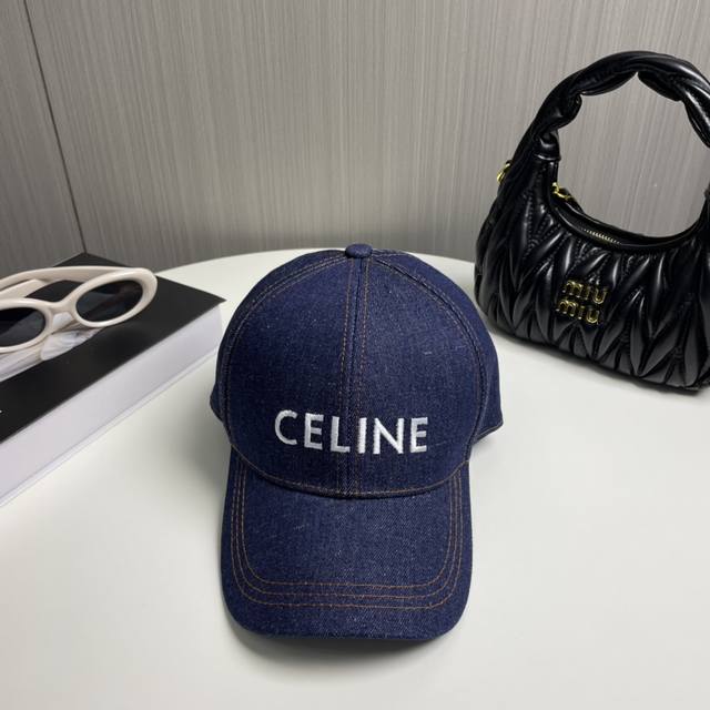 Comes With A Dust Bag, Celine New Washed Denim Embroidered Baseball Cap, Best Qu