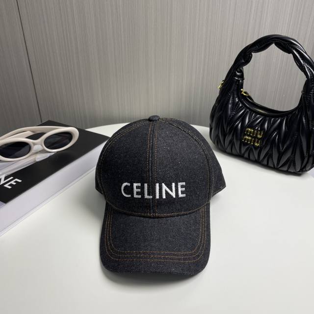 Comes With A Dust Bag, Celine New Wash-Dyed Denim Embroidered Baseball Cap, Best