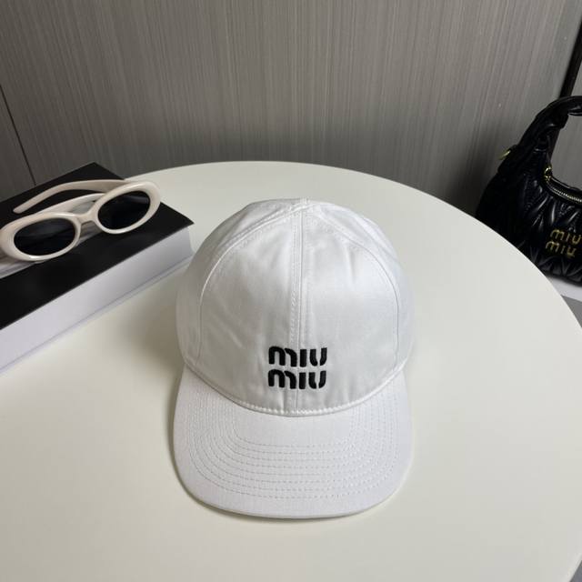 Miu Miu Official Store Canvas Baseball Cap, 1:1 Molded Custom Design, Head Circu