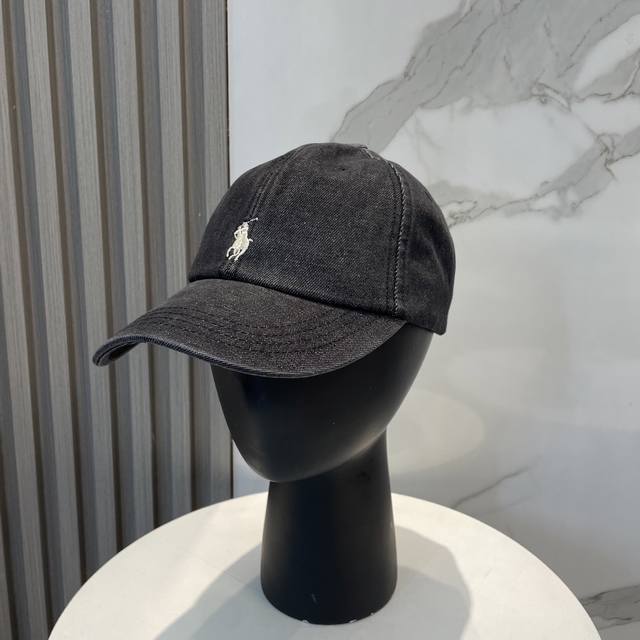 Paul Polo Classic Embroidered Denim Baseball Cap, Sun Hat, 4D Embroidery, Meticu