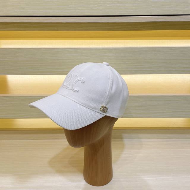 Exclusive Celine New Triumph Arch Embroidered Corduroy Baseball Cap. Since There