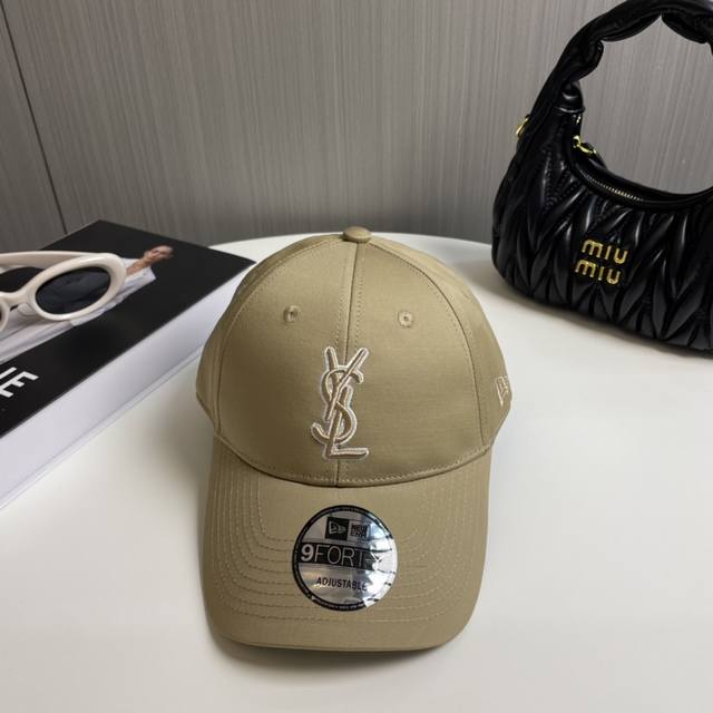 Ysl Saint Laurent Authentic Store Version Letter Embroidered Baseball Cap Korean